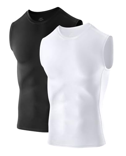 Niksa 1/2er Pack Kompressionsshirt Tank Top Herren, Ärmelloses Tanktop Herren Sport, Dry fitLaufenSportliches Training Funktionsunterwäsche Herren von Niksa