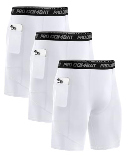 Niksa 1 oder 3 Pack Herren Kompressionsshorts, Sport Unterhosen Männer Schnelltrocknendes Laufunterwäsche, Atmungsaktiv Laufhose Herren Kurz mit Handytasche von Niksa