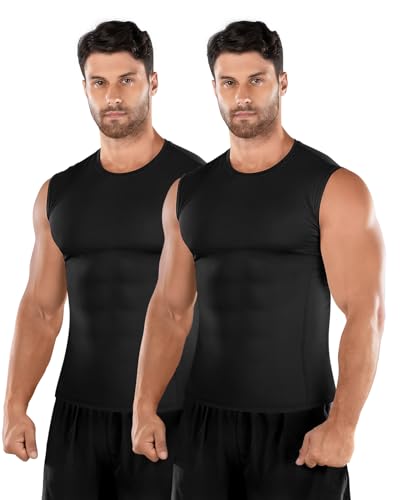 Niksa 1/2er Pack Kompressionsshirt Tank Top Herren, Ärmelloses Tanktop Herren Sport, Dry fitLaufenSportliches Training Funktionsunterwäsche Herren von Niksa