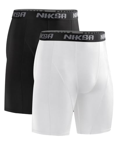 Niksa Herren Kompressionsshorts 1er oder 2er Pack, Funktionsunterwäsche Männer Sport Unterhosen Base Layer Laufunterwäsche, Atmungsaktiv & Schnelltrocknend Laufhose Tight Kurz von Niksa