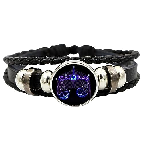 12 Sternzeichen-Armbänder, Sternzeichen-Geist-Armband, Serene Manifestation Armband, Sternzeichen-Seil-Armband, Leder, Handgefertigtes Gewebtes Sternzeichen-Wickelarmband Als Geschenk Für Erwachsene von Niktule