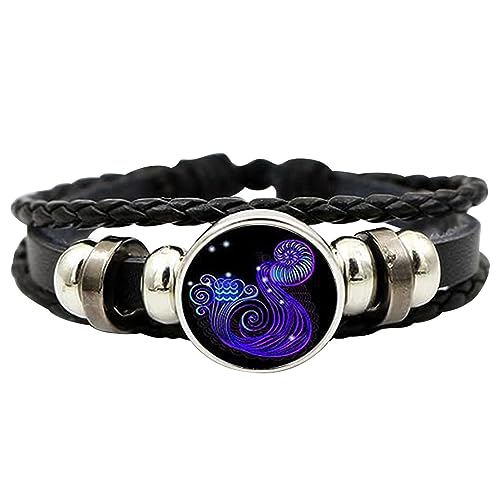 12 Sternzeichen-Armbänder, Sternzeichen-Geist-Armband, Serene Manifestation Armband, Sternzeichen-Seil-Armband, Leder, Handgefertigtes Gewebtes Sternzeichen-Wickelarmband Als Geschenk Für Erwachsene von Niktule