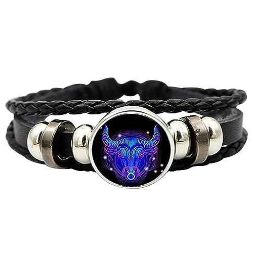 12 Sternzeichen-Armbänder, Sternzeichen-Geist-Armband, Serene Manifestation Armband, Sternzeichen-Seil-Armband, Leder, Handgefertigtes Gewebtes Sternzeichen-Wickelarmband Als Geschenk Für Erwachsene von Niktule
