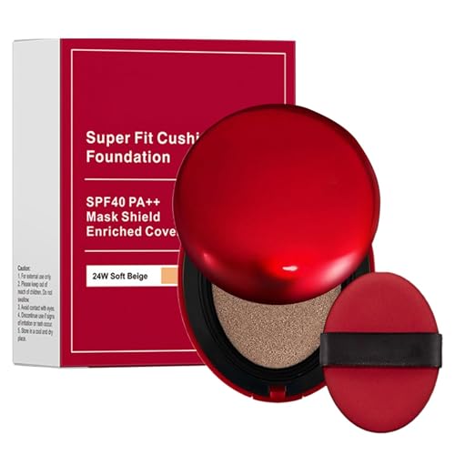 Cushion Foundation, Air Cushion Cream, Korean Red Cushion Foundation Makeup For Glass Skin, Natural Light BB Cream Feuchtigkeitsgrundierung, Multifunktionales, Langlebiges Make-up-Zubehör Für Frauen von Niktule