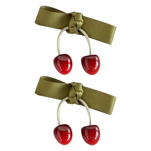 Kirsche Schleife Haarspange,Krokodilklemme mit Schleife Kirsche - 2X Mädchen kleine Kirschschleife Haar-Krokodilklemmen - Pferdeschwanz-Haar-Accessoires. Vielseitige Haarspangen für Reisen und von Niktule