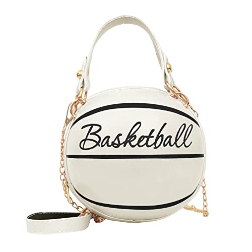 Niktule Basketballtasche Für Damen – Basketball Geformte Schulter, Umhängetasche | Runde Taschen Aus PU-Leder Für Mädchen?4 Farben von Niktule