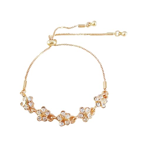 Niktule Blumenarmband für Frauen, modisches Blumenarmband - Fashion Charm Floraler Handgelenkschmuck,Verstellbares Kettenarmband mit Blumenmuster, Handgelenk-Kettenarmband-Anhänger für Hochzeit, von Niktule