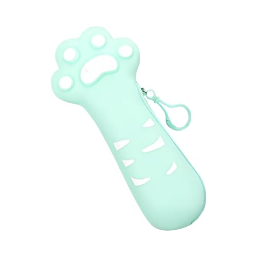 Niktule Cartoon-Bleistiftbox, Cartoon-Stiftetui, Katzenpfoten-Briefpapieretui, Kleines Federmäppchen aus Silikon, kreativer Reißverschluss, Schreibwaren-Organizer für Erwachsene von Niktule