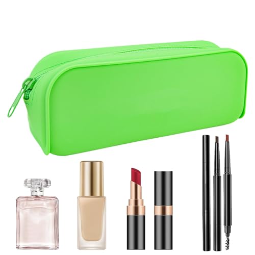 Niktule Silikon -Reißverschluss -Bleistiftbeutel, Silikon -Make -up -Tasche | Tragbarer Stiftkoffer für Speicher | Multifunktionale Zipper -Schreibwaren -Speichertasche für Frauen, Studenten, Kinder von Niktule