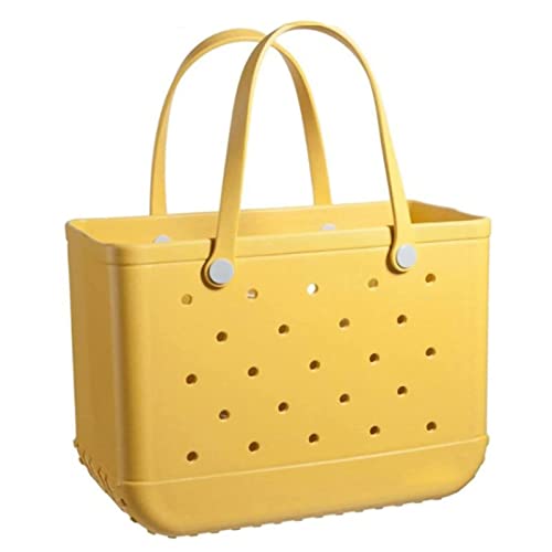 Niktule Stylish, Large Beach Tote, Waterproof Washable Rubber Tote Bag with Holes for Beach Pool Gym Sports Shopping Laptop Fan Hook Essentials Shoulder von Niktule