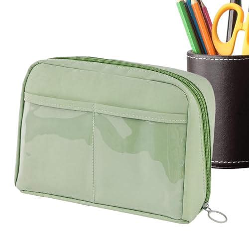 Niktule Weit öffnendes Federmäppchen, Federmäppchen mit großem Fassungsvermögen,Großes Federmäppchen mit 12 Fächern - Tragbare Organizer-Schule-Briefpapiertasche mit Tragegriff für Lineal, Marker von Niktule