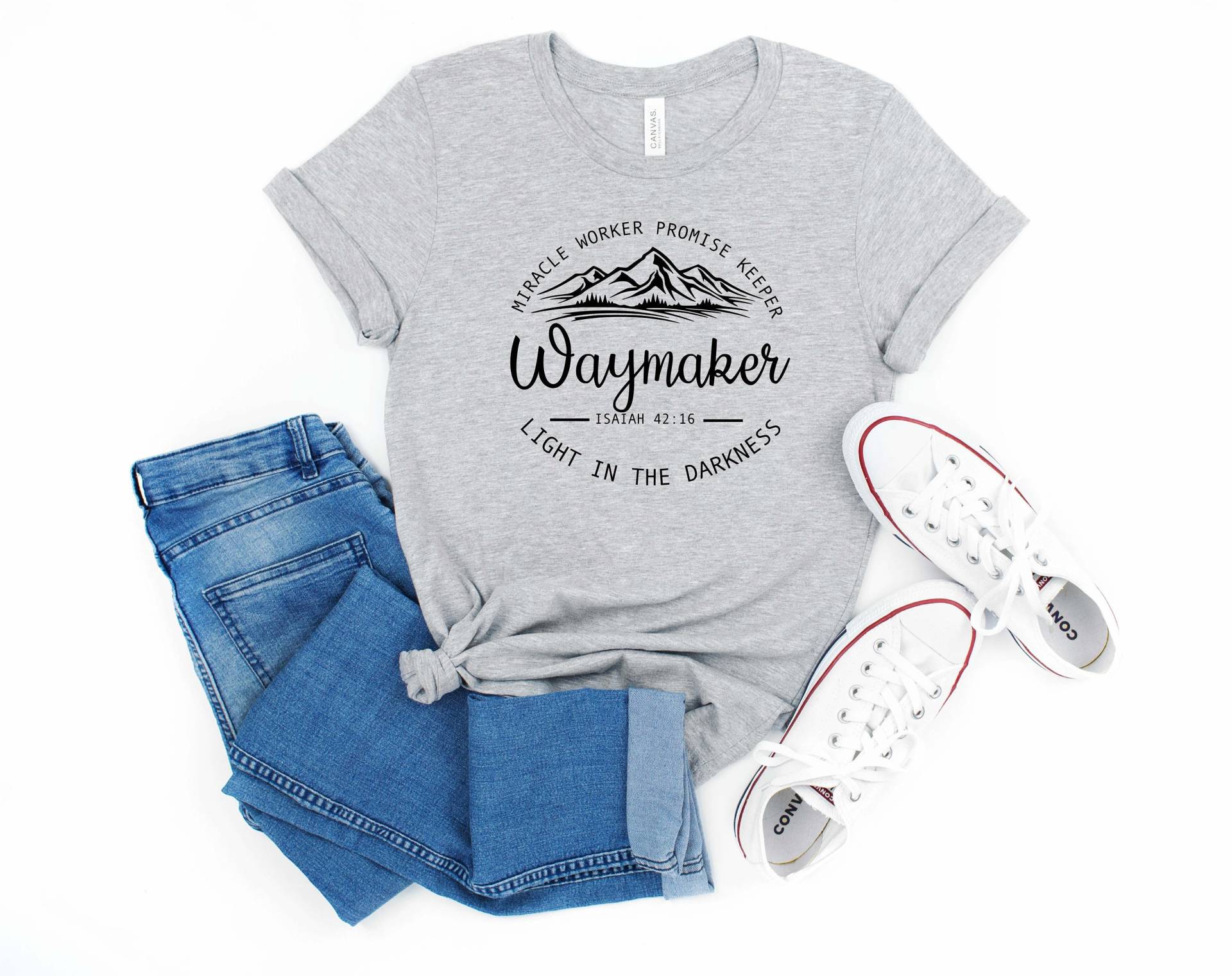 Way Maker Miracle Worker Promise Keeper Shirt, Spirituelles Christliches T-Shirt, Religiöses Geschenk Für Familie, Bibelvers Männer Shirt von NilTeeApparel