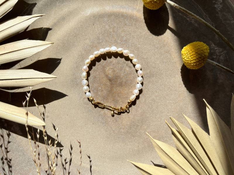 Perlenarmband, Armband Mit Perlen, Süßwasserperlen, Perlenschmuck, Geschenk, Schmuck Weiß von NilaJewellery