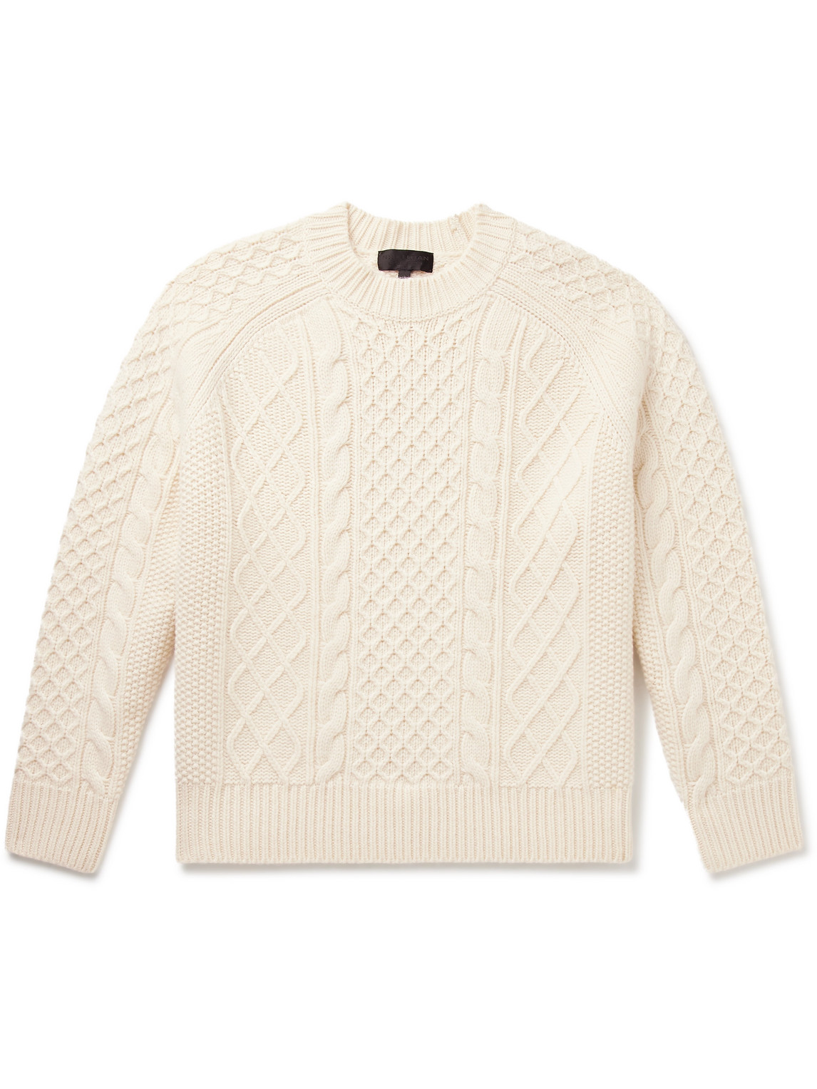 Nili Lotan - Carran Cable-Knit Wool Mock-Neck Sweater - Men - Neutrals - L von Nili Lotan