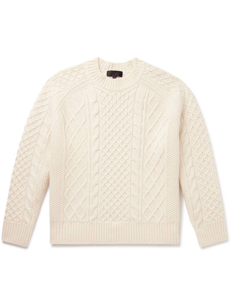 Nili Lotan - Carran Cable-Knit Wool Mock-Neck Sweater - Men - Neutrals - XXL von Nili Lotan