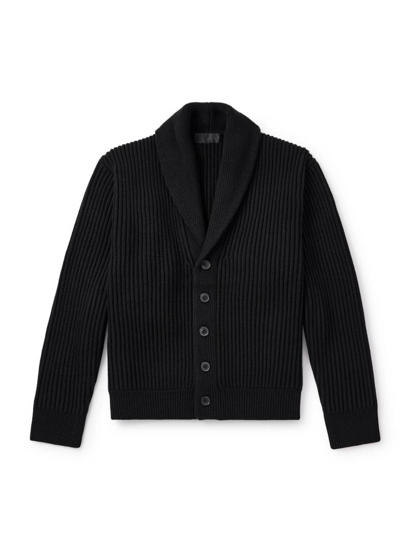 Nili Lotan - Haiden Shawl-Collar Ribbed Wool and Cashmere-Blend Cardigan - Men - Black - M von Nili Lotan