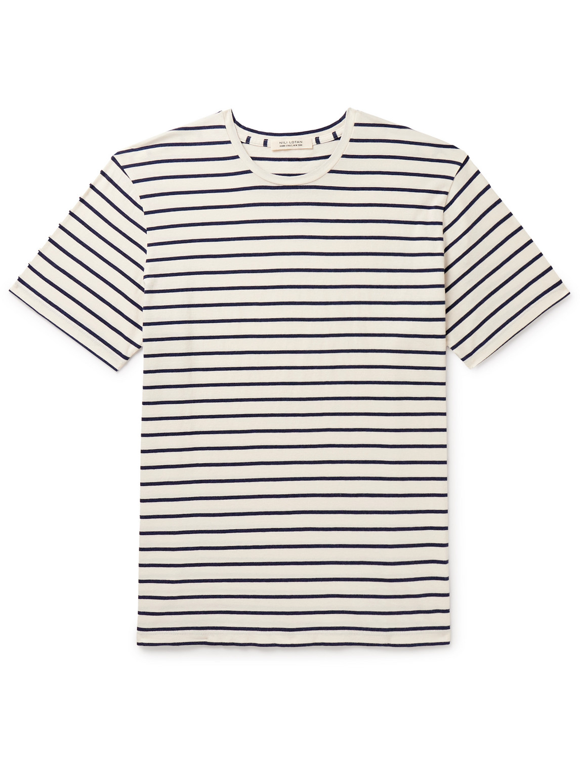 Nili Lotan - Pierre Striped Cotton-Jersey T-Shirt - Men - White - XXL von Nili Lotan