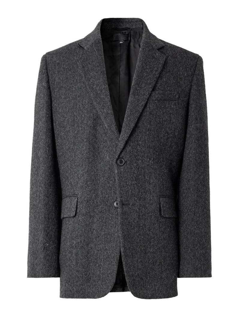Nili Lotan - Roy Suede-Trimmed Herrinbone Wool Blazer - Men - Gray - IT 46 von Nili Lotan