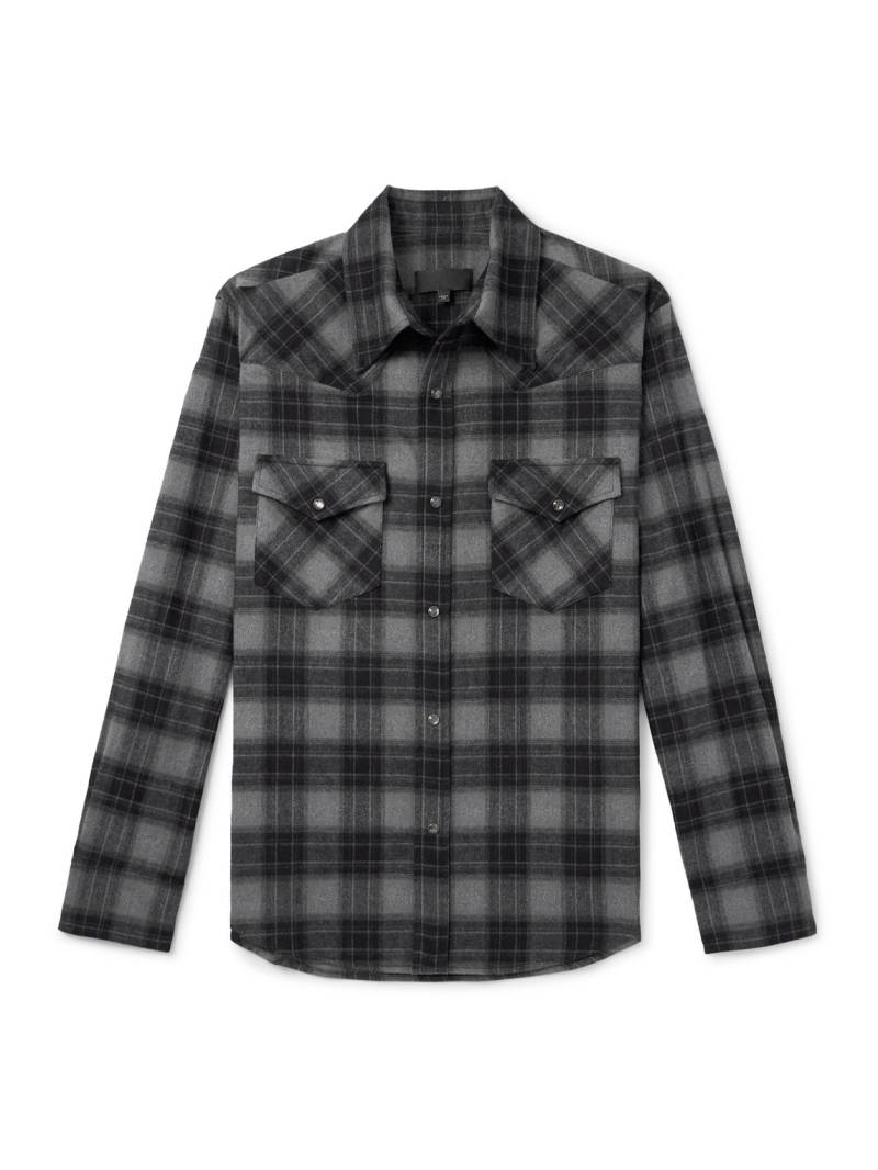 Nili Lotan - Travis Checked Cotton-Flannel Shirt - Men - Gray - S Nili Lotan - Travis Checked Cotton-Flannel Shirt - Men - Gray - S von Nili Lotan