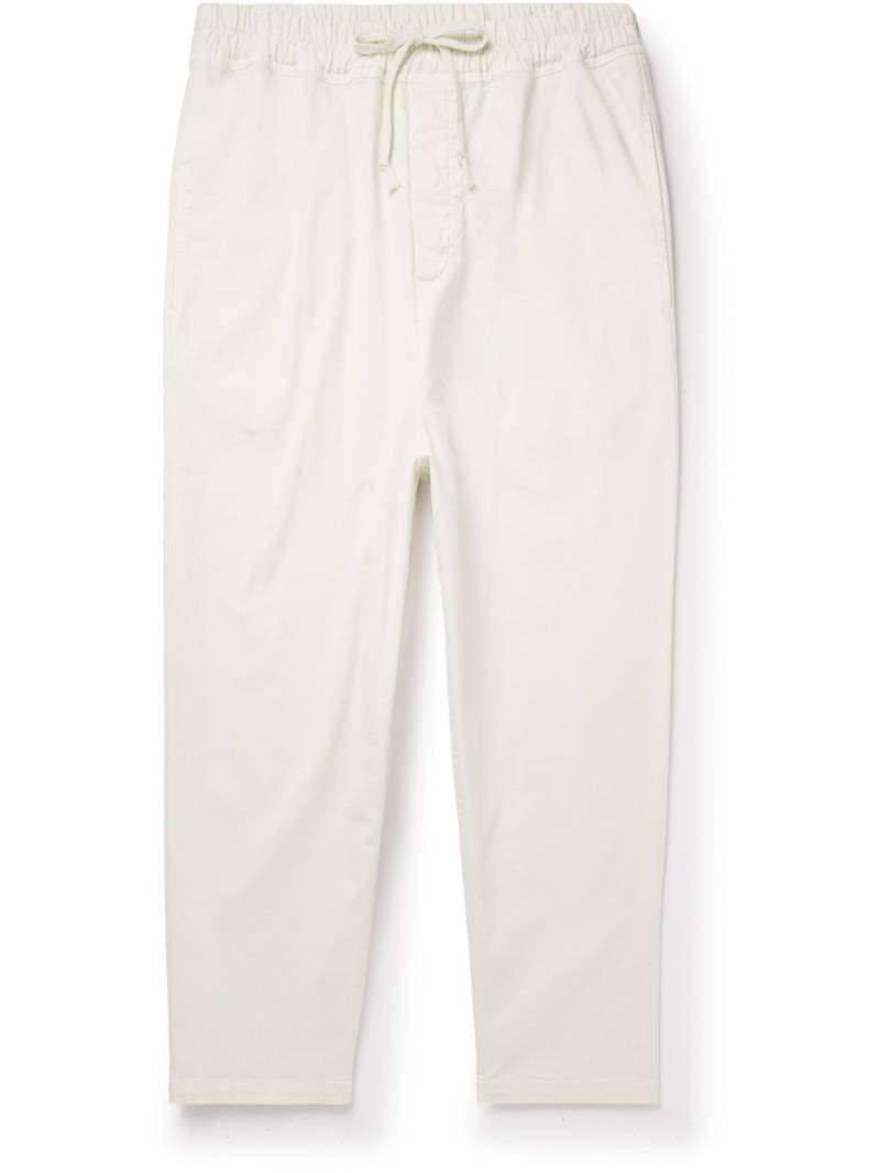 Nili Lotan - Walker Tapered Cropped Brushed Cotton-Blend Twill Drawstring Trousers - Men - Neutrals - L von Nili Lotan