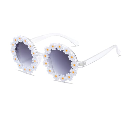 Nilioyul Kinder Sonnenbrille für Mädchen, sportlicher Stil mit kratzfesten Gläsern, UV Schutz, Mädchen Sonnenbrille im Alter von 6–8 Jahren, Sonnenbrille für Kinder, Weiß von Nilioyul