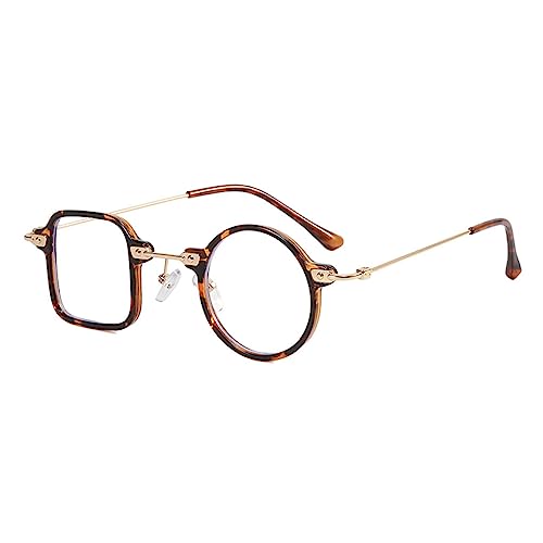 Nilioyul Klassische Sonnenbrille für Männer, modische Brillen, stilvolle und breite Augen, runde Sonnenbrille, Sonnenbrille für Damen, Leopard Flaches Licht von Nilioyul