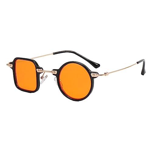 Nilioyul Klassische Sonnenbrille für Männer, modische Brillen, stilvolle und breite Augen, runde Sonnenbrille, Sonnenbrille für Damen, orange gerahmt von Nilioyul