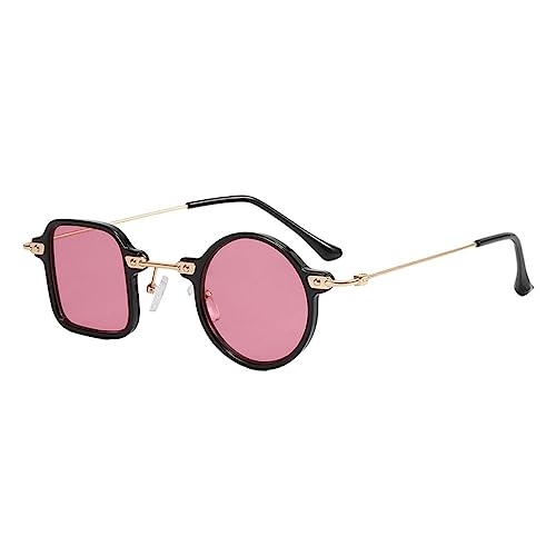 Nilioyul Klassische Sonnenbrille für Männer, modische Brillen, stilvolle und breite Augen, runde Sonnenbrille, Sonnenbrille für Damen, rosa gerahmt von Nilioyul