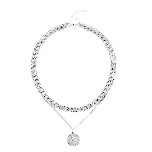 Nilioyul Perfektes Geschenk als Hip Hop Schlüsselbein Halskette für männliche Freunde und Familie – einzigartige und trendige, hochwertige Handwerkskunst, Silber von Nilioyul
