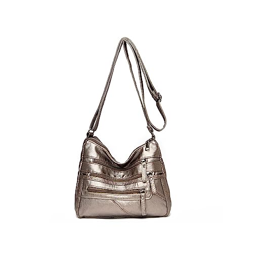 Nilioyul Stilvolle Designer Handtaschen – leichte und bequeme Tragetasche für erwachsene Frauen, PU Umhängetaschen für Damen, Messenger Tasche, Bronze, 1 von Nilioyul