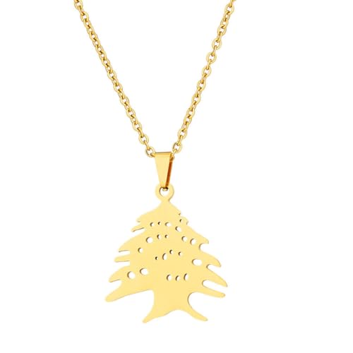 Nilioyul Stilvolles Accessoire zum Anschauen. Probieren Sie Halsketten mit Libanon Kartenanhänger aus Edelstahl und Libanon Kartenanhänger Halsketten aus, Gold von Nilioyul