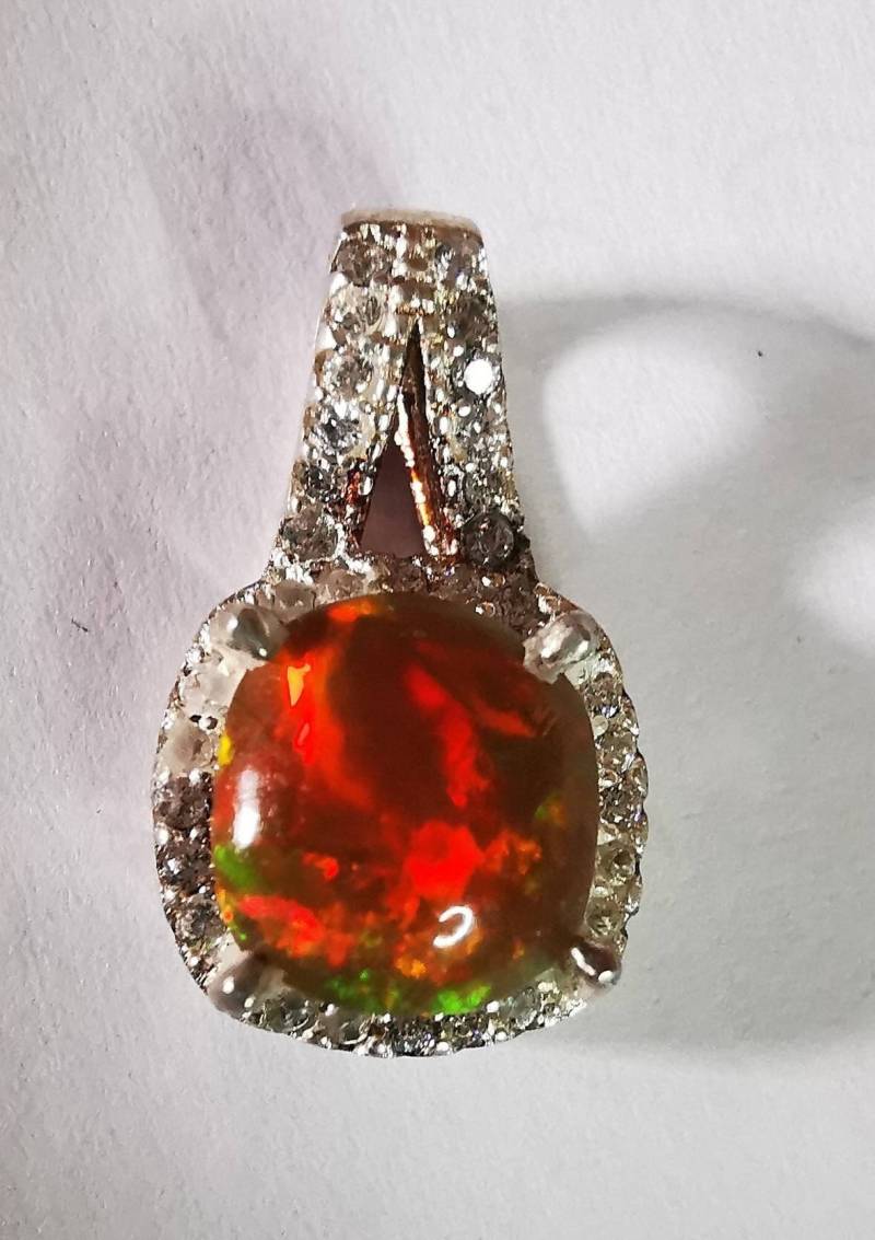 Äthiopien Multicolour Dark Wello Opal Anhänger Silver 925 , 8.85Ct Nr 01 von Nilquelle