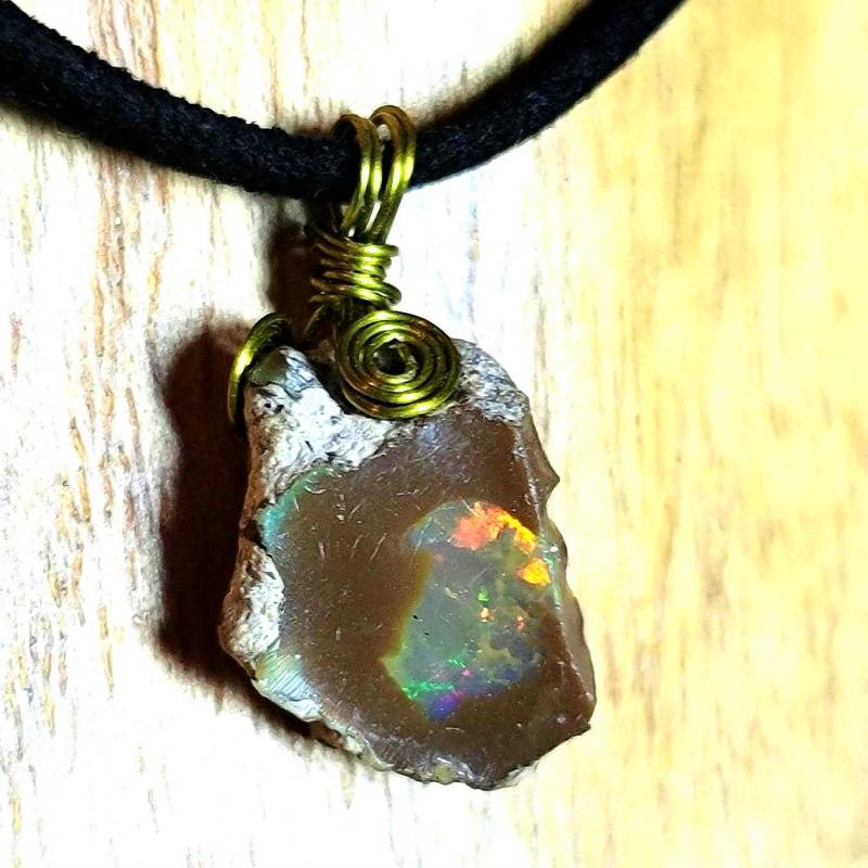 Multicolour Äthiopien Checolet Opal Anhänger , 6.25Ct Nrf Wir Wrapped Multicolour Äthiopien Checolet Opal Anhänger , 6.25Ct Nrf Wir Wrapped von Nilquelle