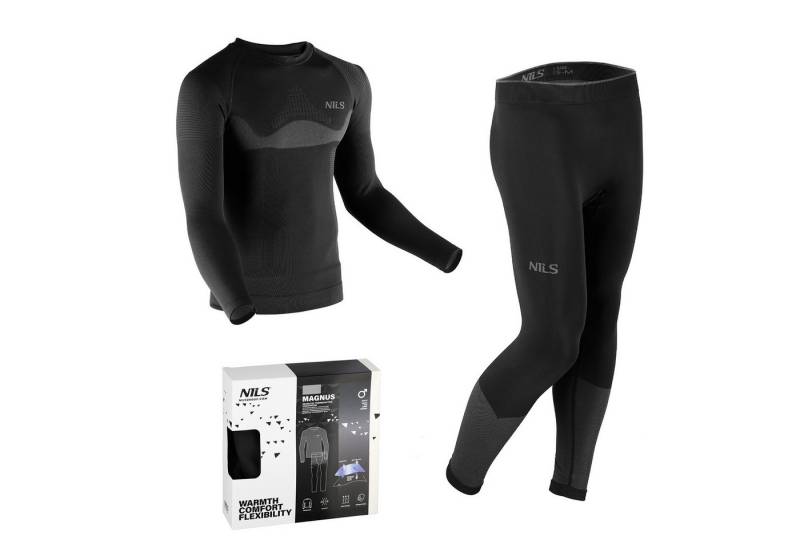 Nils Longsleeve THERMOAKTIVE UNTERWÄSCHE FÜR MÄNNER SCHWARZ SET S/M MAGNUS von Nils