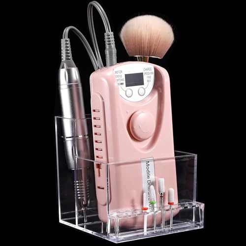 10 Löcher Mini Nagelbohrmaschine & Bits Aufbewahrungsbox, Transparente Nagelbohrmaschine Schleifbit-Organizer, Kunststoff-Nagelbohrer-Werkzeug-Display-Halter (Nicht im Lieferumfang enthalten von Niltracy