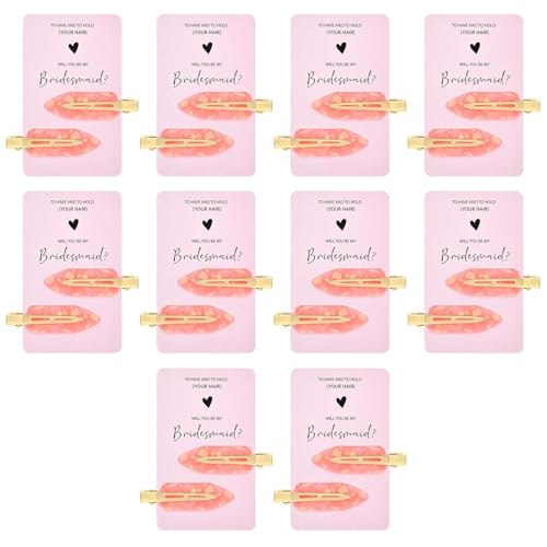 20 Stück glitzernde Haarspangen ohne Falten für Braut Damen Mädchen Perfekte Braut Haarschmuck (20 Stück (10 Karten) Rosa Haarspangen mit rosa Karten) von Niltracy