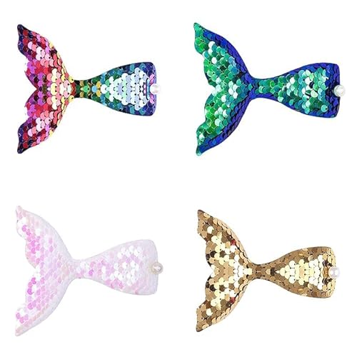 Glitzernde Meerjungfrau-Pailletten-Haarspange für Mädchen, auffälliges Haar-Accessoire, Krokodilklemme von Niltracy