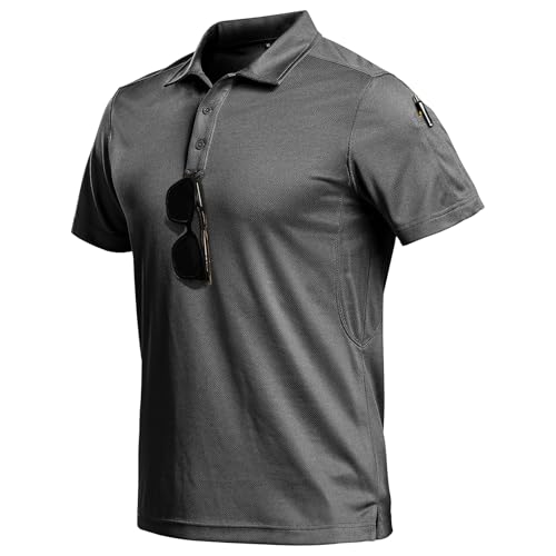 Nimaiple Poloshirt Herren Kurzarm Schnelltrocknend Atmungsaktiv Golf Poloshirts Wandershirt Arbeitsshirts Polohemd Herren Leichtgewicht Elastisch Funktionsshirt Sportshirts Tactical Shirt für Freizeit von Nimaiple