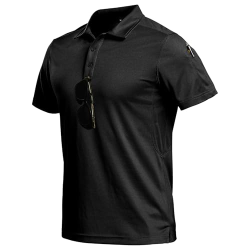 Nimaiple Poloshirt Herren Kurzarm Schnelltrocknend Atmungsaktiv Golf Poloshirts Wandershirt Arbeitsshirts Polohemd Herren Leichtgewicht Elastisch Funktionsshirt Sportshirts Tactical Shirt für Freizeit von Nimaiple