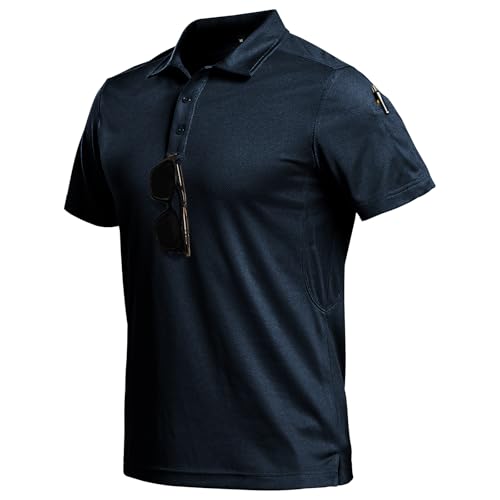 Nimaiple Poloshirt Herren Kurzarm Schnelltrocknend Atmungsaktiv Golf Poloshirts Wandershirt Arbeitsshirts Polohemd Herren Leichtgewicht Elastisch Funktionsshirt Sportshirts Tactical Shirt für Freizeit von Nimaiple