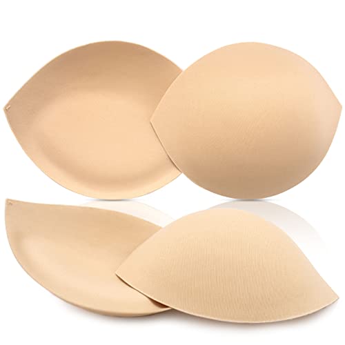Nimiah BH Pads Inserts Breast Enhancers - 2 Paare Push up Badeanzug Pads Add 1-2 Cups Größe Fits C Cup | Beige von Nimiah