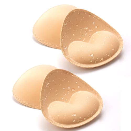 Nimiah wasserdichte Badeanzug BH Einsätze Pads 2 Paar, BH Einsätze Push-up für Frauen Genäht gepolstert für Bikini Sport BH Suitable for AA/A von Nimiah