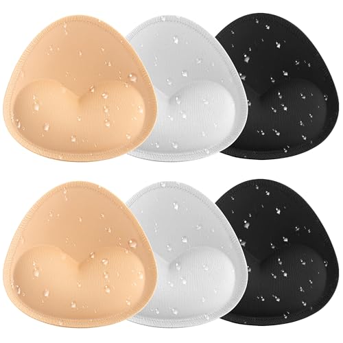 Nimiah wasserdichte Badeanzug BH Einsätze Pads 3 Paar, BH Einsätze Push-up für Frauen Genäht gepolstert für Bikini Sport BH Suitable for AA/A von Nimiah