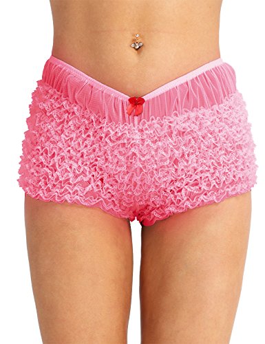 Nimiya Damen Slip Spitze Rüschen Briefs Mit Kleinem Schleife Sexy Höschen Lingerie Dessous Erotik Reizwäsche Sicherheits Shorts Einheitsgröß Nachtwear Clubwear Rosa One_Size von Nimiya