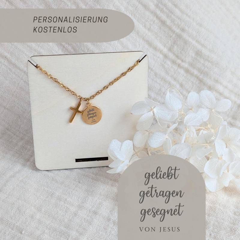 Geliebt Getragen Gesegnet Kette, Jesus Liebt Dich Geschenk Kommunion, Geburt, Christliche Für Sie von NimmerlandDesign