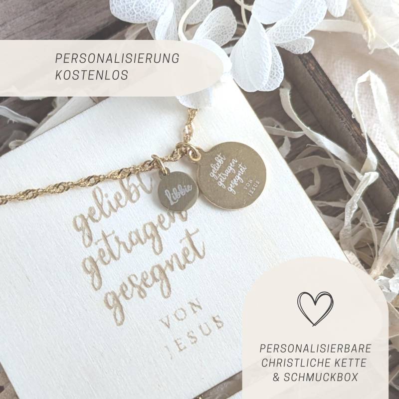 Geliebt Getragen Gesegnet Kette, Jesus Liebt Dich Geschenk Kommunion, Geburt, Christliche Für Sie von NimmerlandDesign