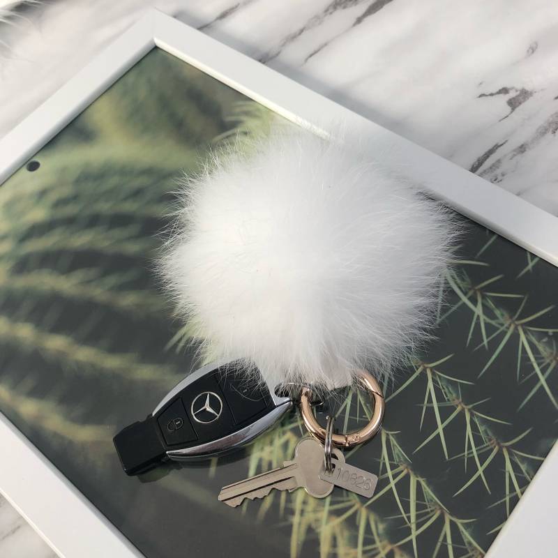 Echter Fell Pompom Schlüsselanhänger Taschenanhänger Echter Fell Pompom Schlüsselanhänger Taschenanhänger von NimnimCo