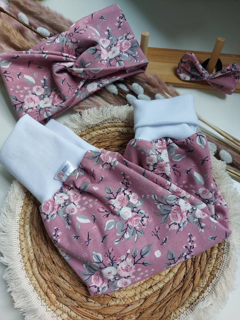 Pumphose Altrosa Geblümt von NimoKidswear