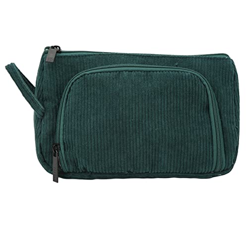 Nimomo Kosmetiktasche aus Cord, Großes Fassungsvermögen, Tragbare Reise-Make-up-Tasche Mit Reißverschluss, Kosmetiktaschen Für Frauen Und Mädchen(Grün) von Nimomo