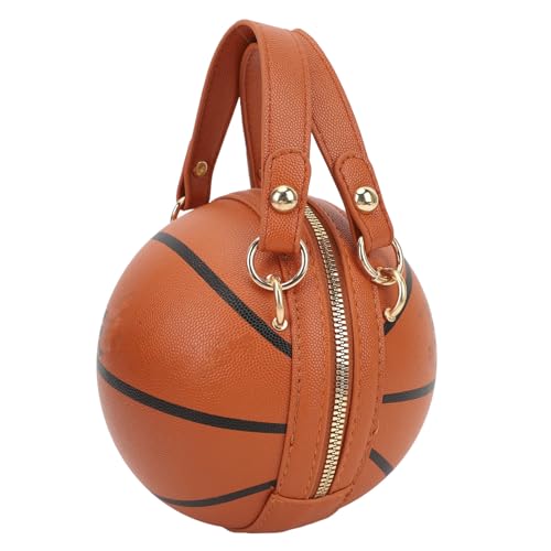 Nimomo Runde Handtasche Damen Basketball Tasche Basketball geformte Handtasche One Shoulder Messenger Bag für Schule Einkaufen Reisen Braun Rundes Design Nimomo Runde Handtasche Damen Basketball Tasche Basketball geformte Handtasche One Shoulder Messenger Bag für Schule Einkaufen Reisen Braun Rundes Design von Nimomo